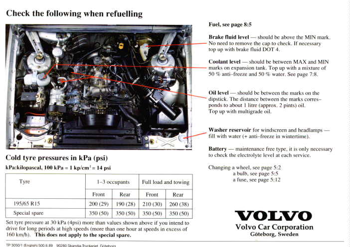 Backside Volvo 780 Owners manual Model year 1990